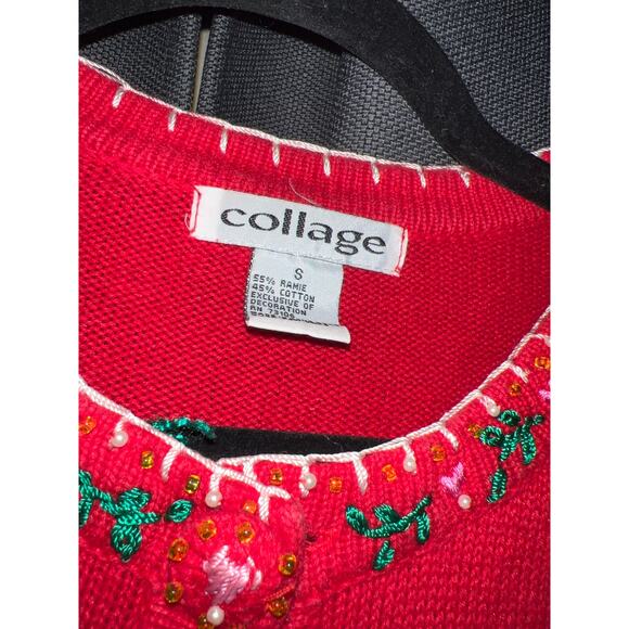 Ugly Christmas Sweater Xmas Cardigan Size Small Vintage - Picture 2 of 3